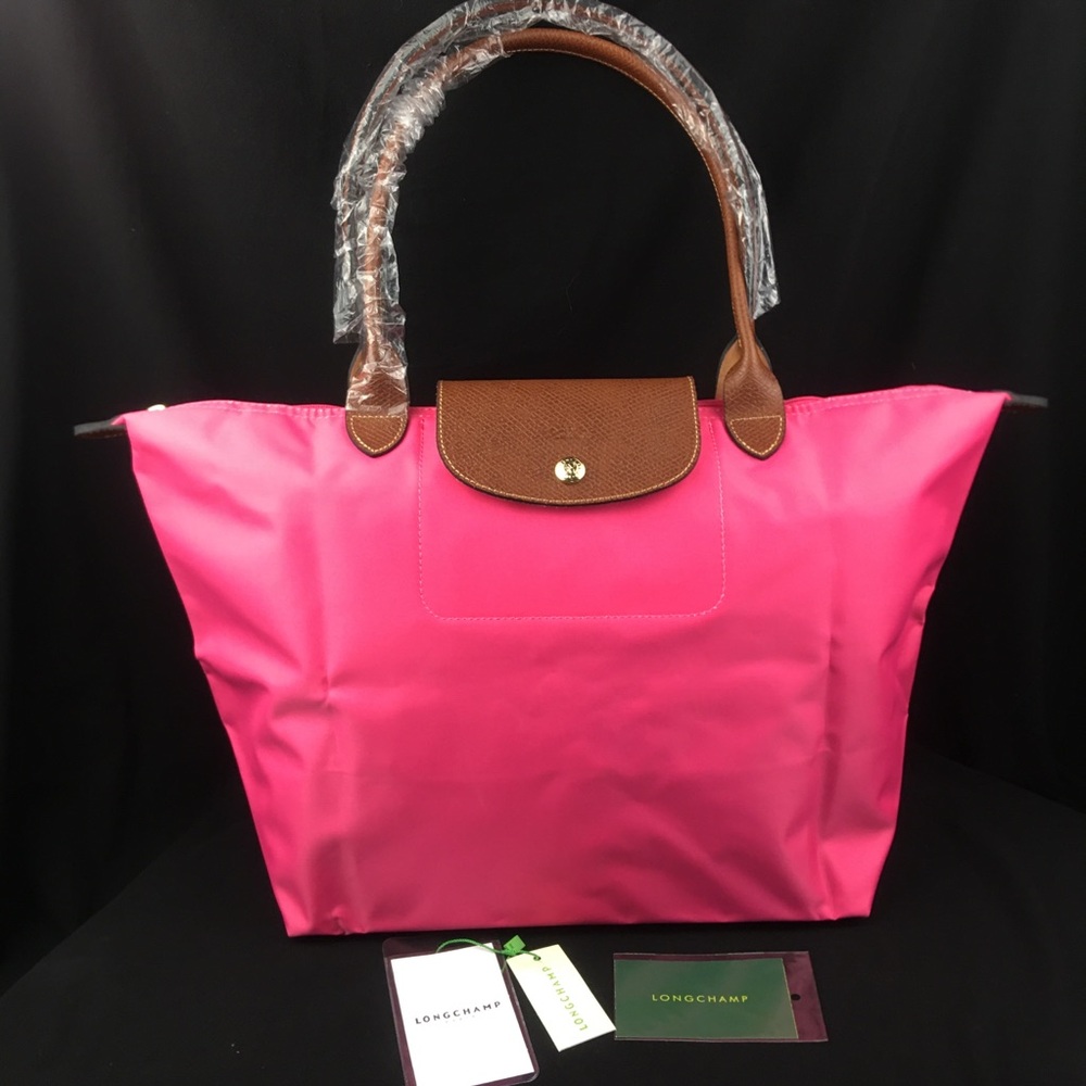 NWT Longchamp Le Pliage Original Large Shoulder Nylon Bag Tote baby Pink - Picture 1 of 10